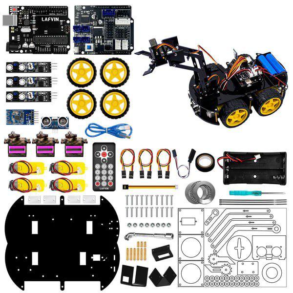 LAFVIN Mechanical 4WD Robot Arm Smart Car Kit - Image 2
